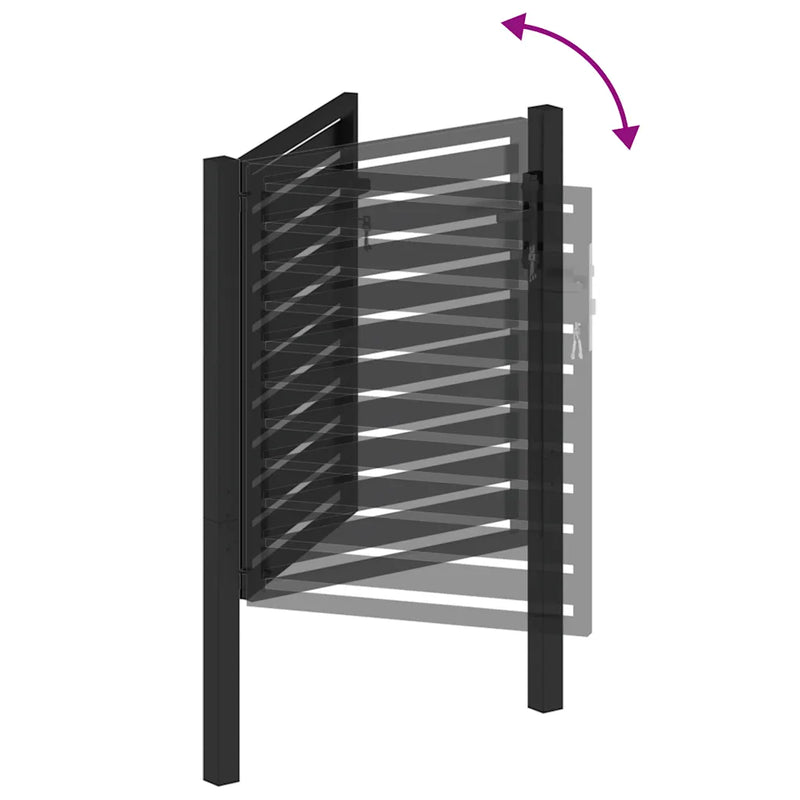 Garden Gate Lockable Black 100x100 cm Aluminium