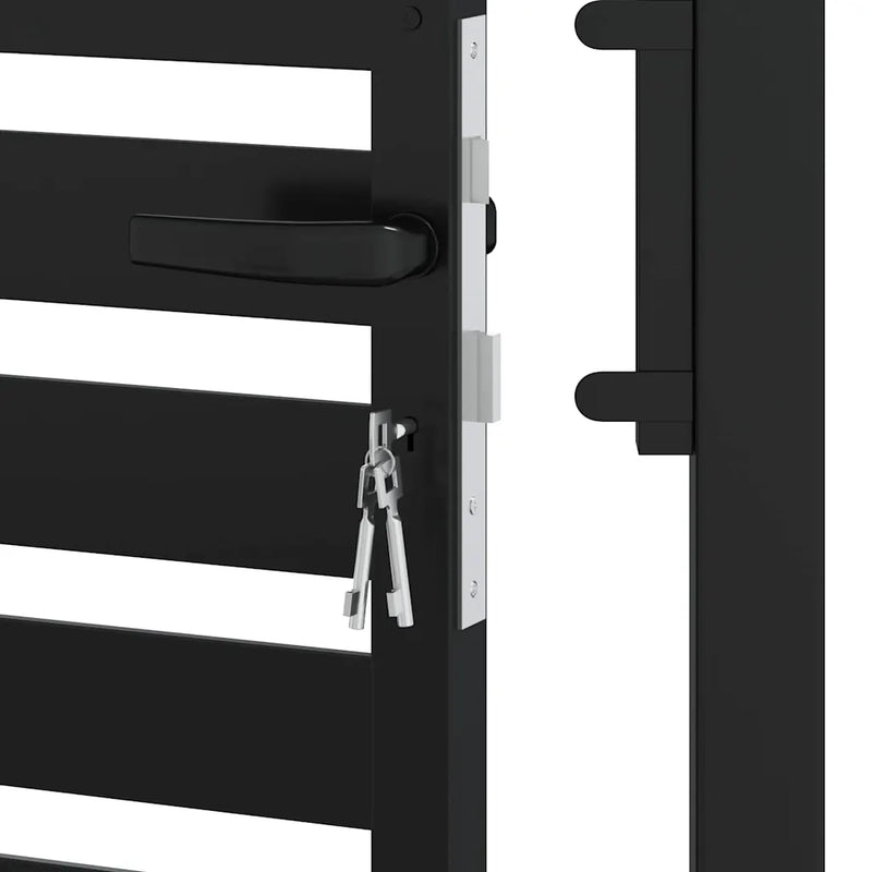 Garden Gate Lockable Black 100x100 cm Aluminium