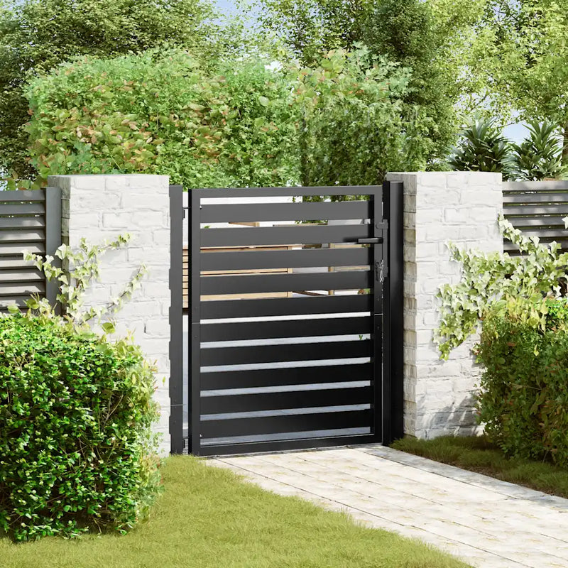 Garden Gate Lockable Black 100x100 cm Aluminium