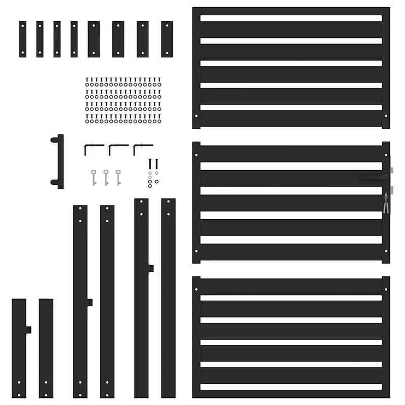 Garden Gate Lockable Black 100x150 cm Aluminium