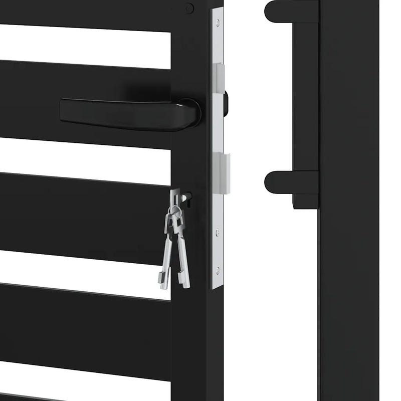 Garden Gate Lockable Black 100x150 cm Aluminium