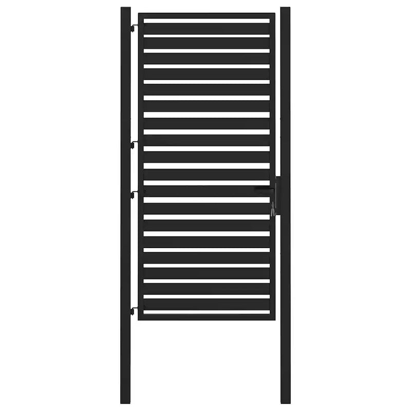 Garden Gate Lockable Black 100x180 cm Aluminium
