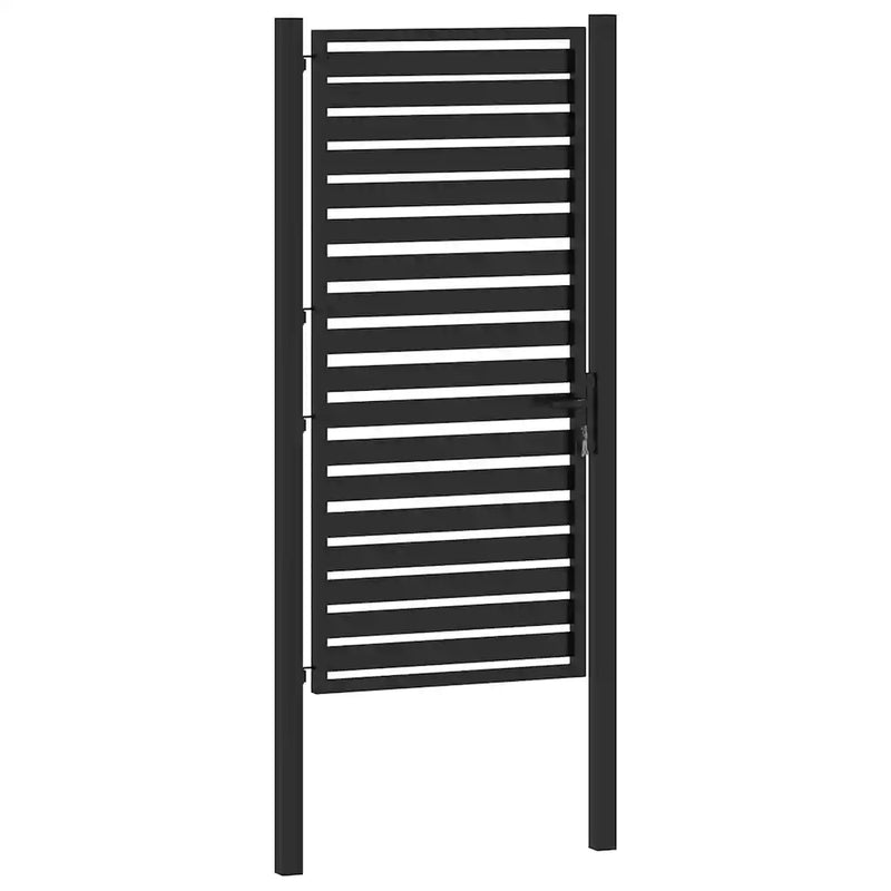 Garden Gate Lockable Black 100x180 cm Aluminium