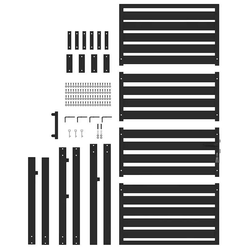 Garden Gate Lockable Black 100x180 cm Aluminium