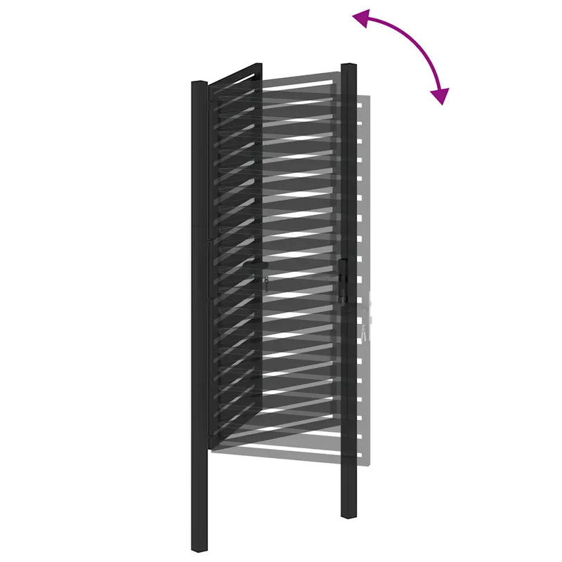 Garden Gate Lockable Black 100x180 cm Aluminium