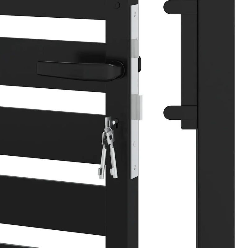 Garden Gate Lockable Black 100x180 cm Aluminium