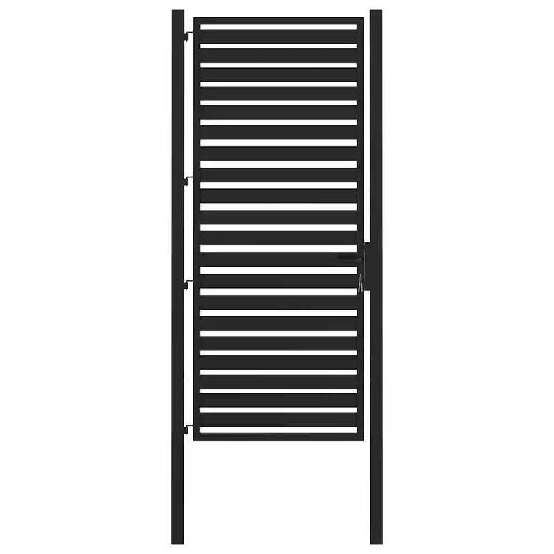 Garden Gate Lockable Black 100x200 cm Aluminium