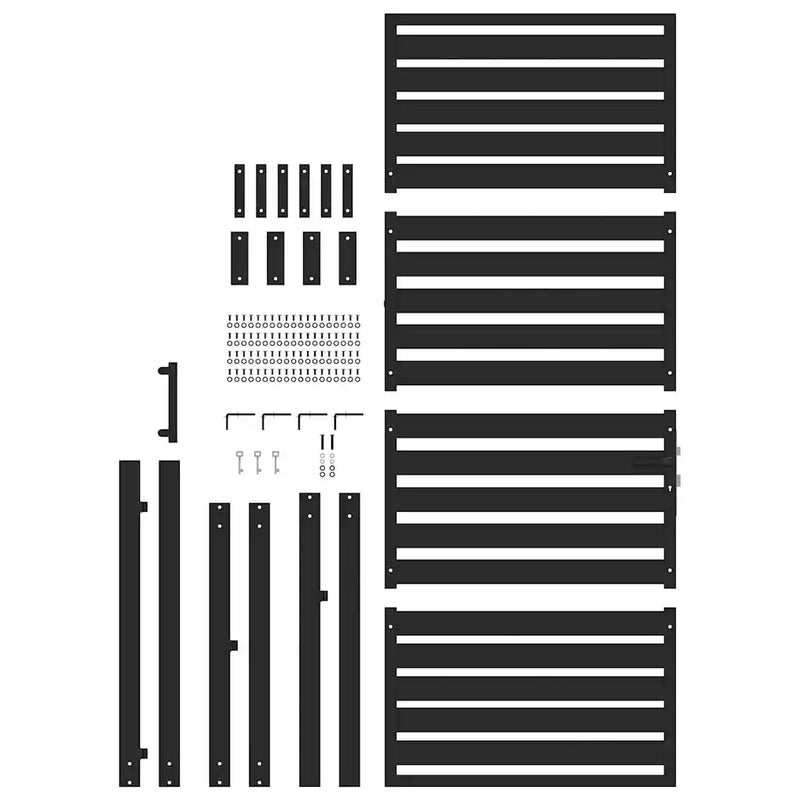 Garden Gate Lockable Black 100x200 cm Aluminium