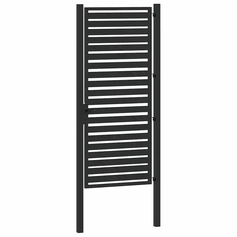 Garden Gate Lockable Black 100x200 cm Aluminium