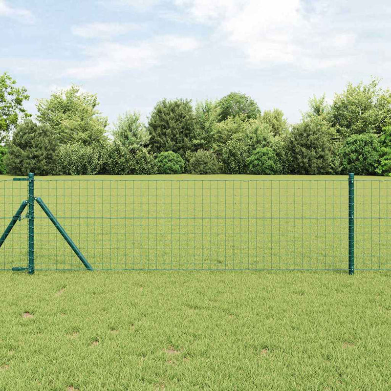 vidaXL Fence Post 13 pcs Green Steel