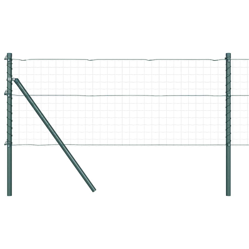vidaXL Fence Post 13 pcs Green Steel