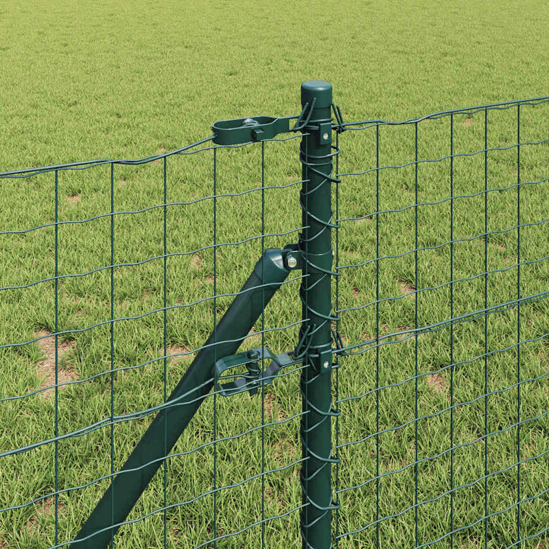 vidaXL Fence Post 13 pcs Green Steel
