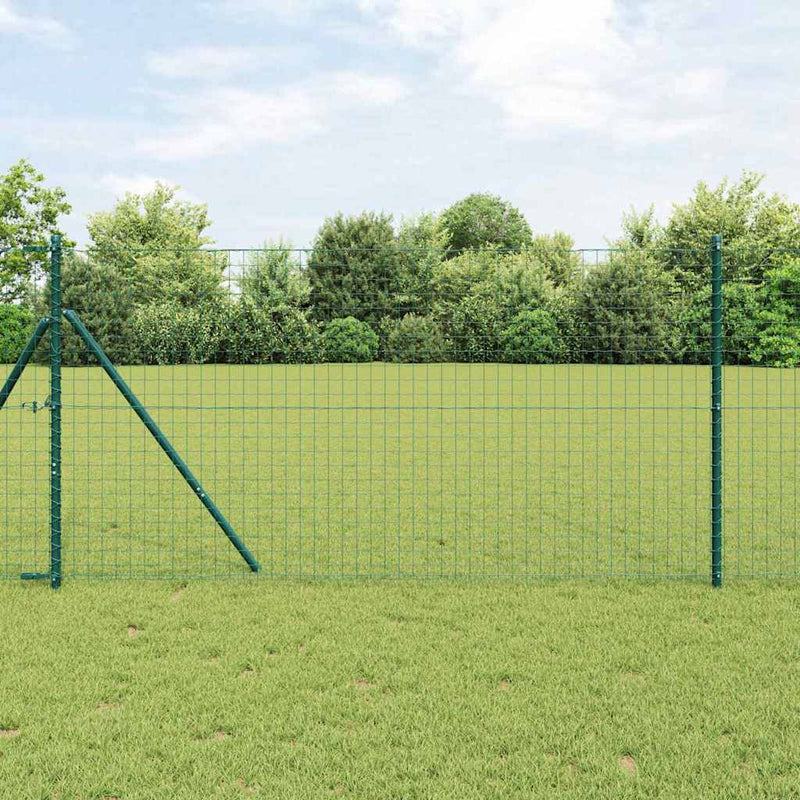 vidaXL Fence Post 13 pcs Green Steel