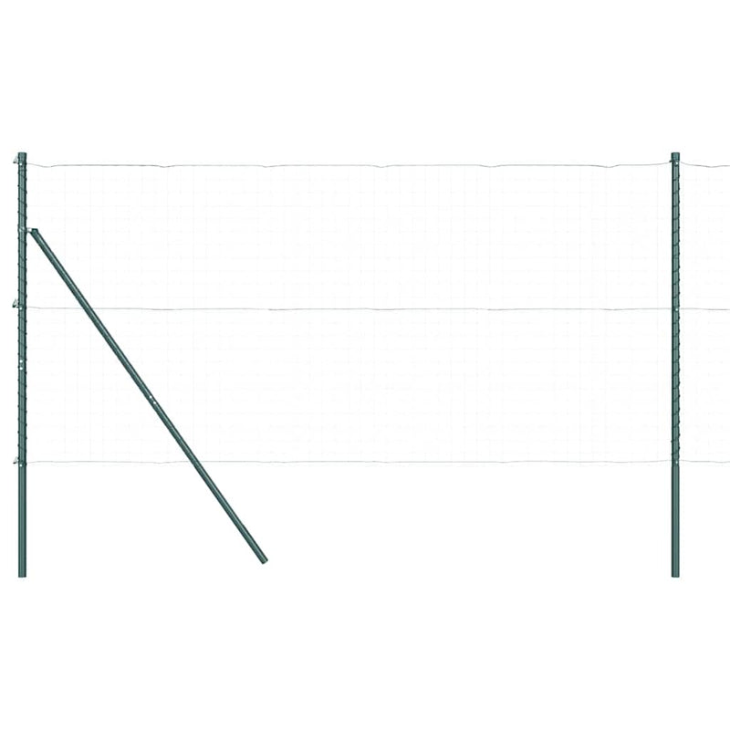vidaXL Fence Post 13 pcs Green Steel