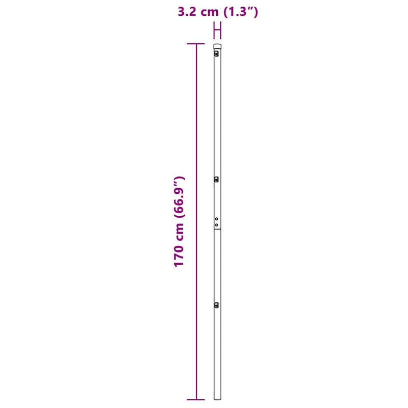 vidaXL Fence Post 7 pcs Green Steel