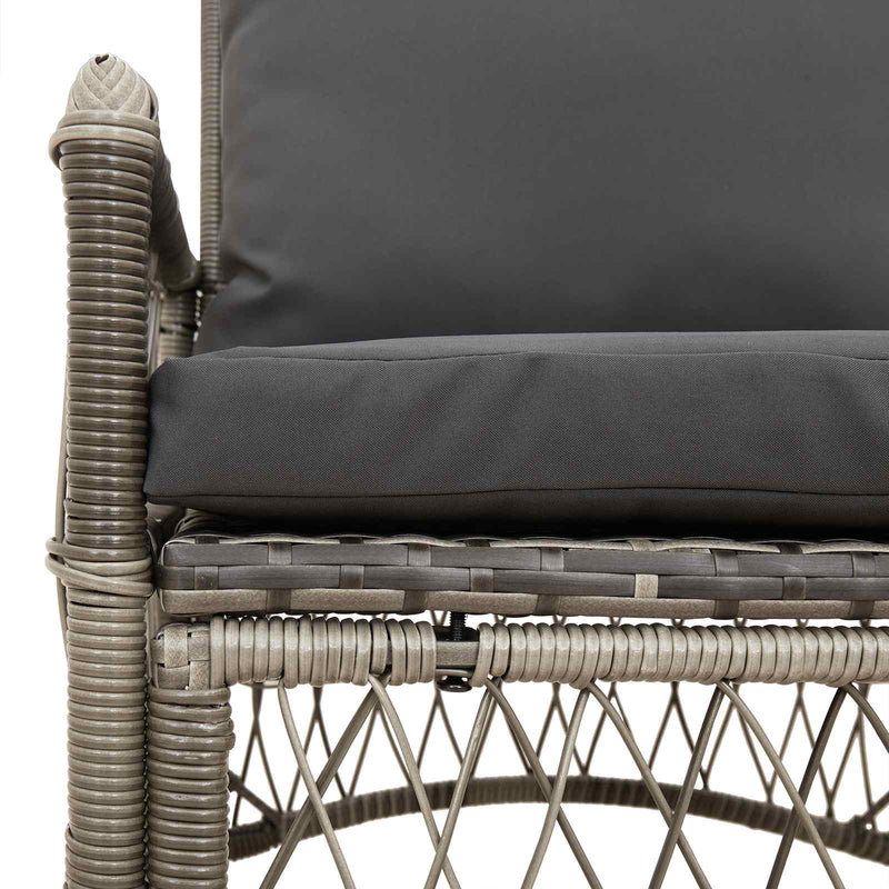 vidaXL Garden Chair with Cushion Grey 73 x 61 x 77 cm Poly Rattan