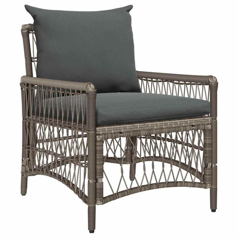 vidaXL Garden Chair with Cushion Grey 73 x 61 x 77 cm Poly Rattan