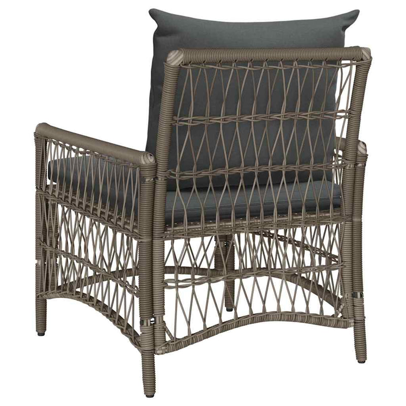 vidaXL Garden Chair with Cushion Grey 73 x 61 x 77 cm Poly Rattan
