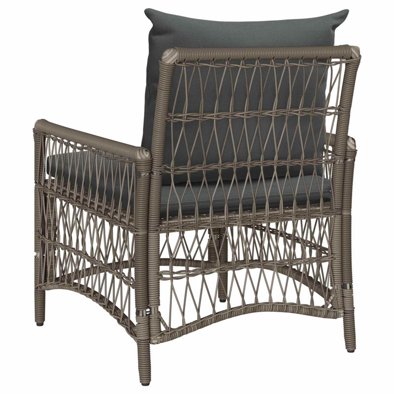 vidaXL Garden Chair with Cushion Grey 73 x 61 x 77 cm Poly Rattan