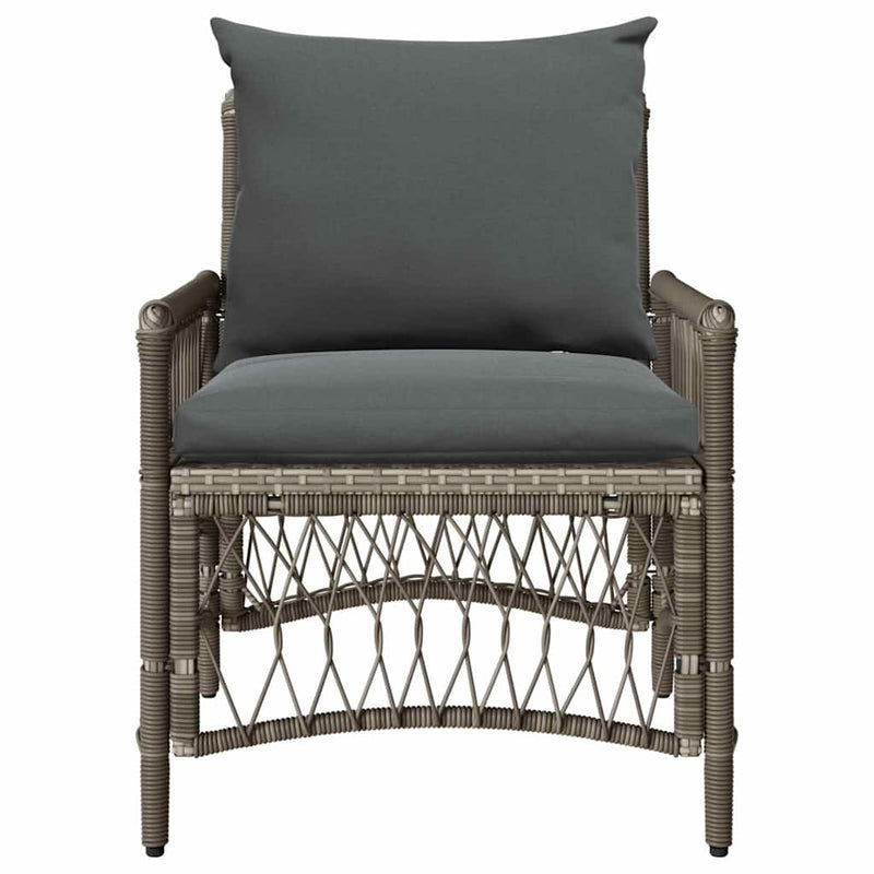 vidaXL Garden Chair with Cushion Grey 73 x 61 x 77 cm Poly Rattan