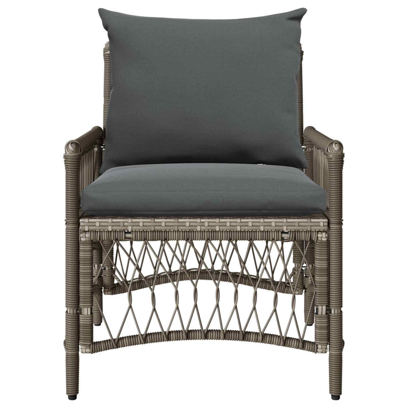 vidaXL Garden Chair with Cushion Grey 73 x 61 x 77 cm Poly Rattan