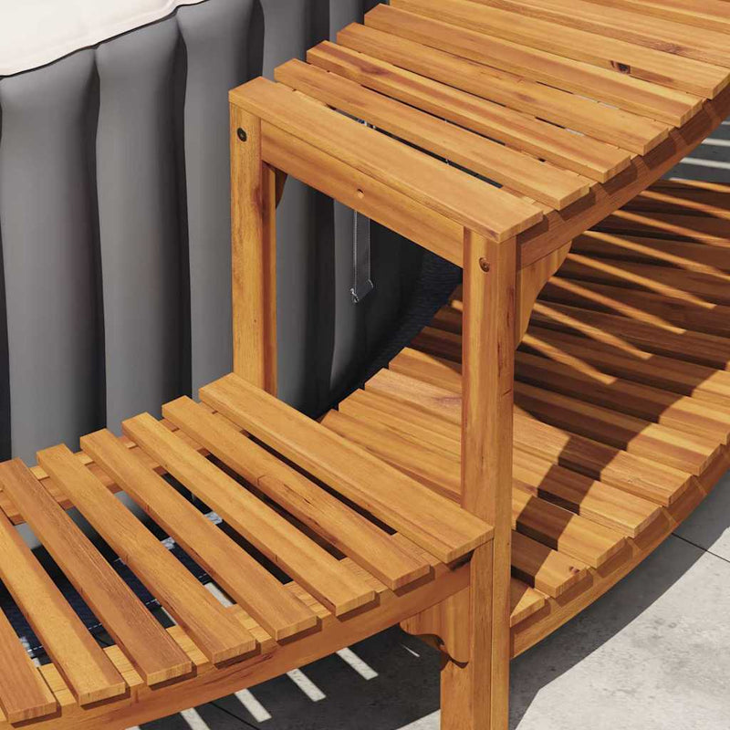 vidaXL Hot Tub Surround Brown Ø275 x 55,5 cm Solid Acacia Wood