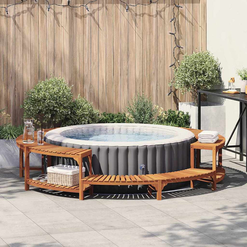 vidaXL Hot Tub Surround Brown Ø275 x 55,5 cm Solid Acacia Wood