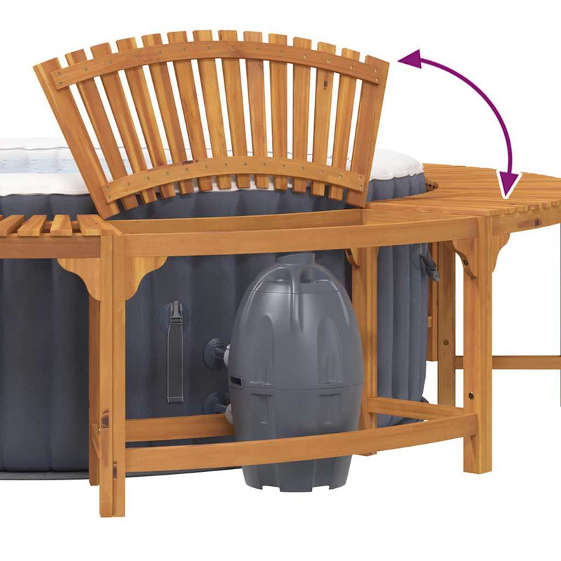 vidaXL Hot Tub Surround Brown Ø275 x 55,5 cm Solid Acacia Wood