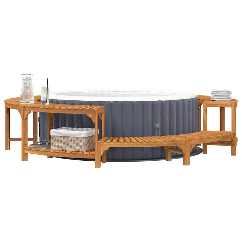 vidaXL Hot Tub Surround Brown Ø275 x 55,5 cm Solid Acacia Wood