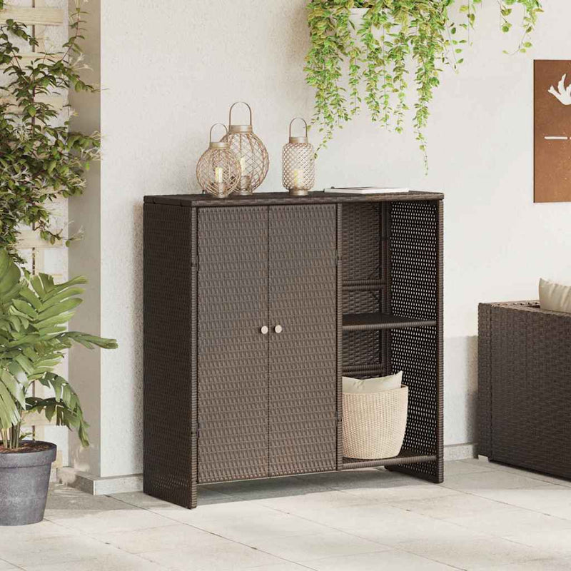 vidaXL Storage Cabinet with Shelf Brown 100 x 36 x 102 cm Rattan