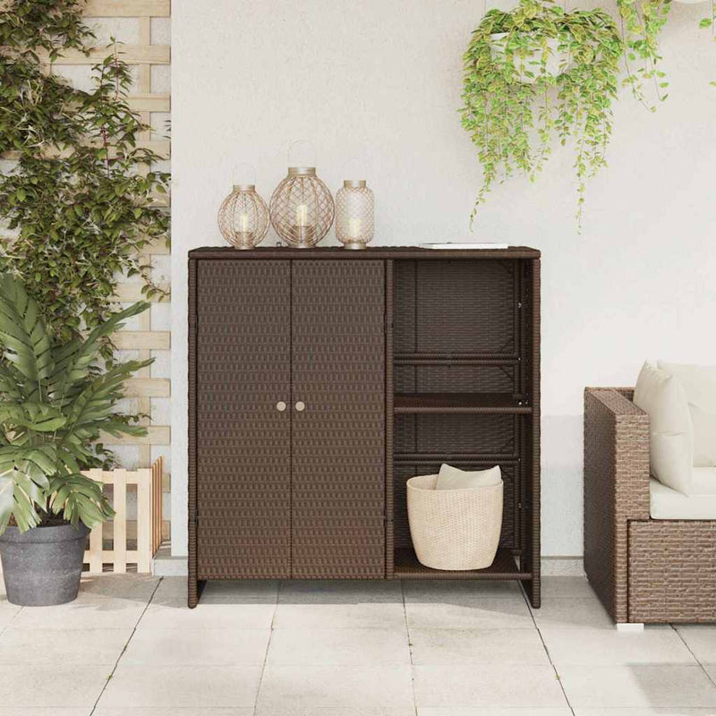 vidaXL Storage Cabinet with Shelf Brown 100 x 36 x 102 cm Rattan