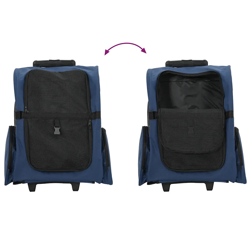 Pet Trolley 3-in-1 Design Blue 48x32x(57-106) cm Oxford Fabric