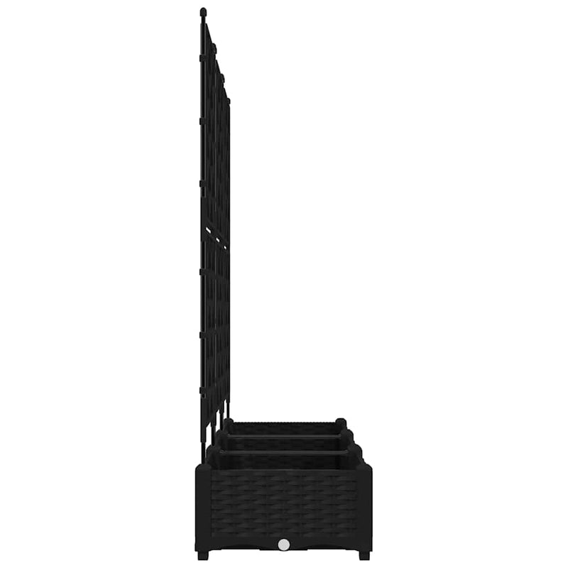 vidaXL Garden Planter 3 pcs Black 120 x 40 x 125,5 cm Steel