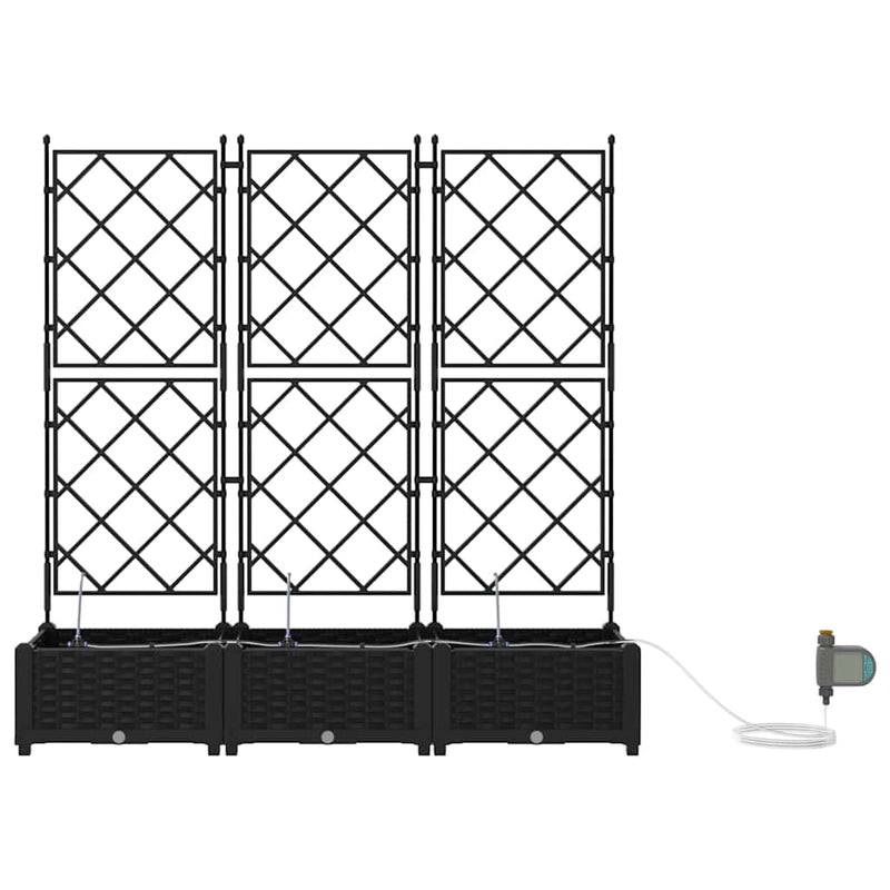vidaXL Garden Planter 3 pcs Black Steel
