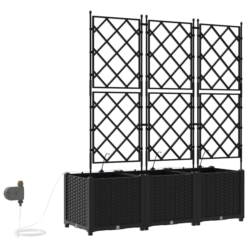 vidaXL Garden Planter 3 pcs Black Steel