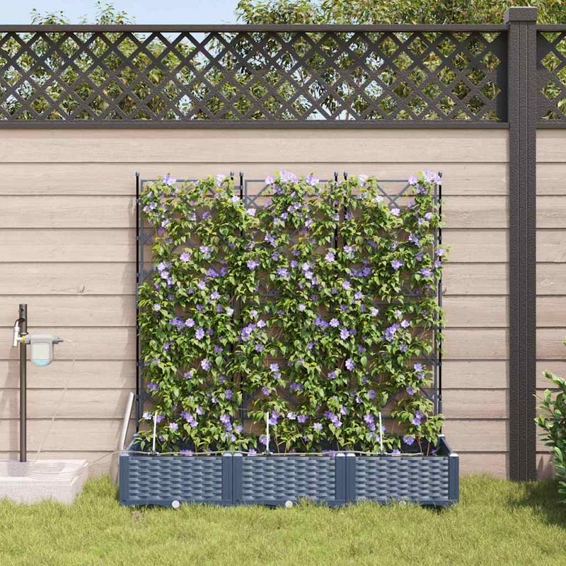 vidaXL Garden Planter 3 pcs Grey 120 x 120 x 142 cm Steel