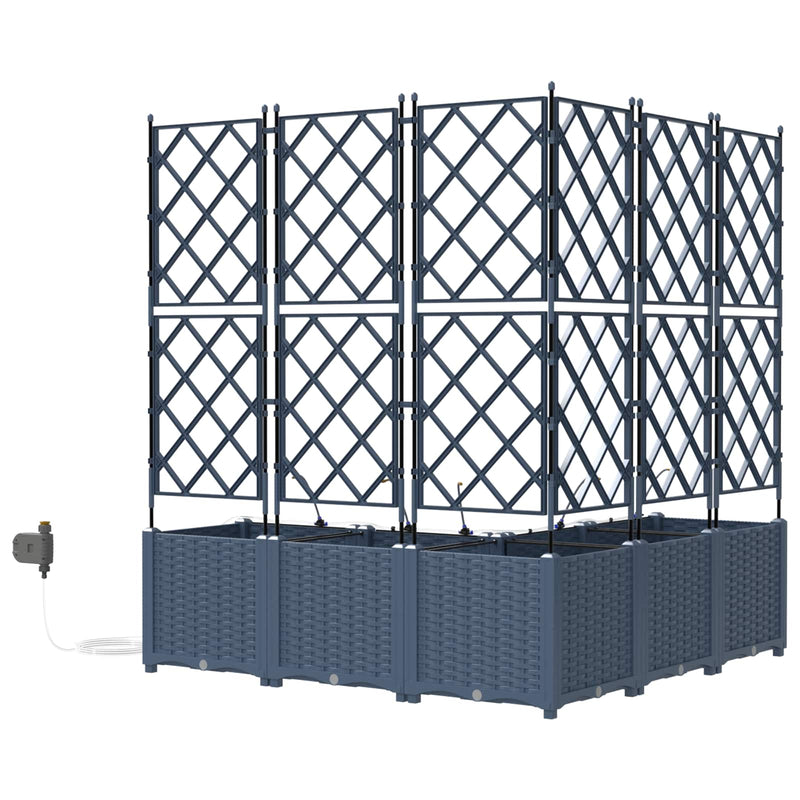 vidaXL Garden Planter 3 pcs Grey 120 x 120 x 142 cm Steel