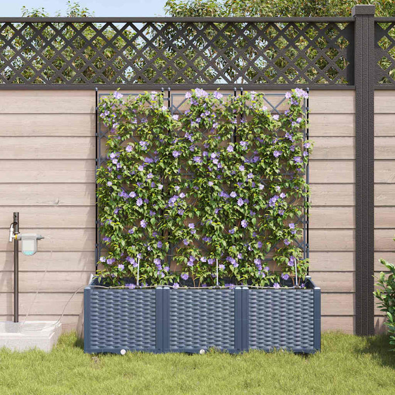 vidaXL Garden Planter 3 pcs Grey 120 x 120 x 142 cm Steel