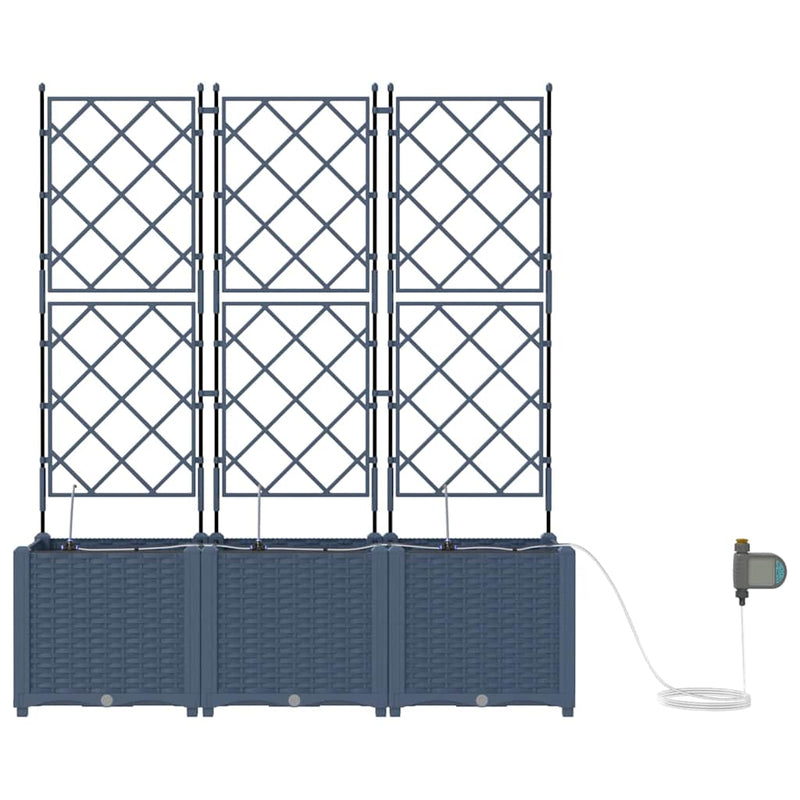 vidaXL Garden Planter 3 pcs Grey 120 x 120 x 142 cm Steel