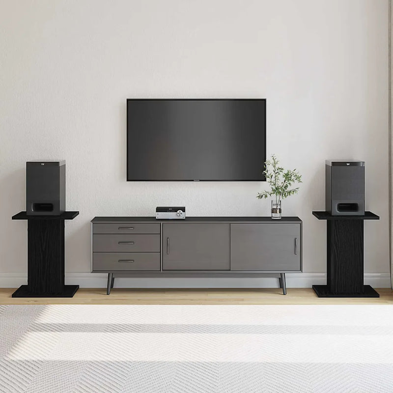 Speaker Stands 2 pcs Black Oak 30 x 30 x 40 cm Engineered Wood