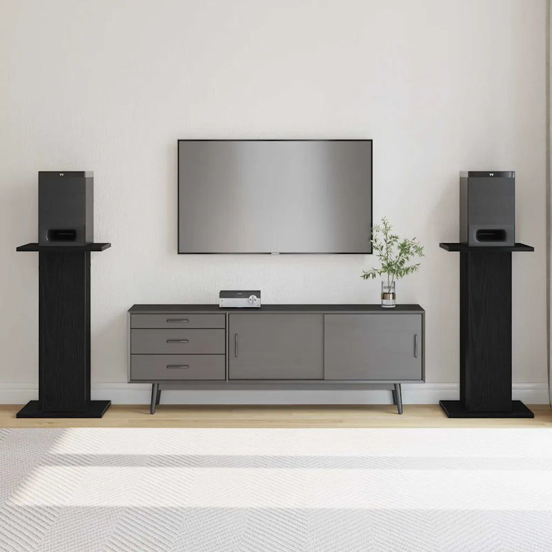 Speaker Stands 2 pcs Black Oak 30 x 30 x 60 cm Engineered Wood