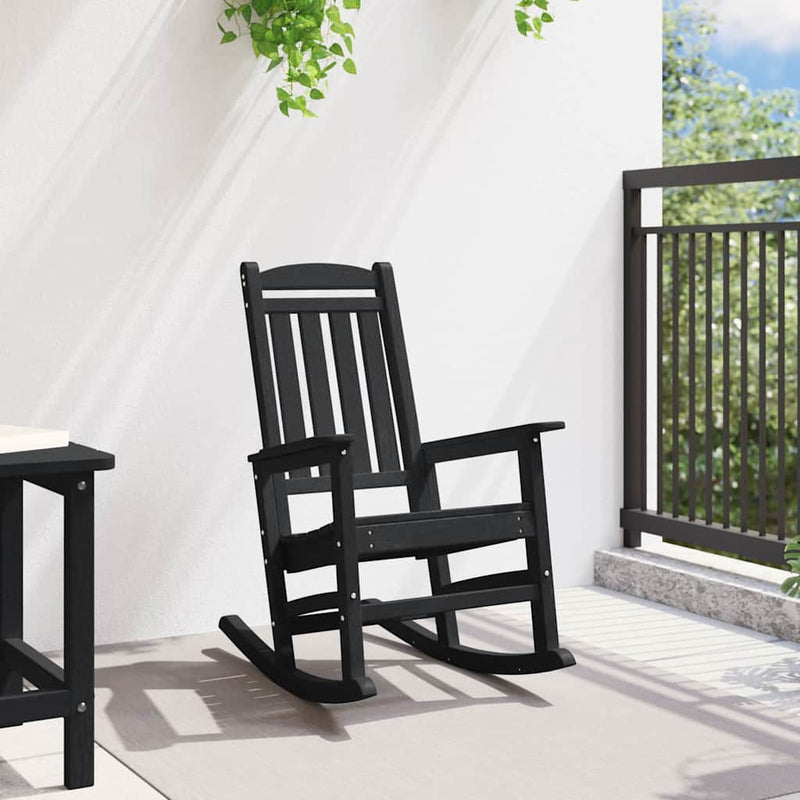 vidaXL Garden Rocking Chair Black 70 x 92 x 108cm Plastic