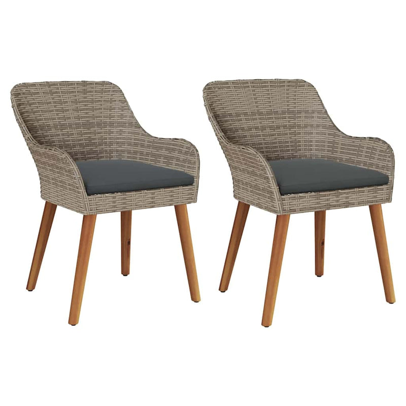 vidaXL Garden Chair 2 pcs Black 62.5 x 55 x 82 cm Poly Rattan