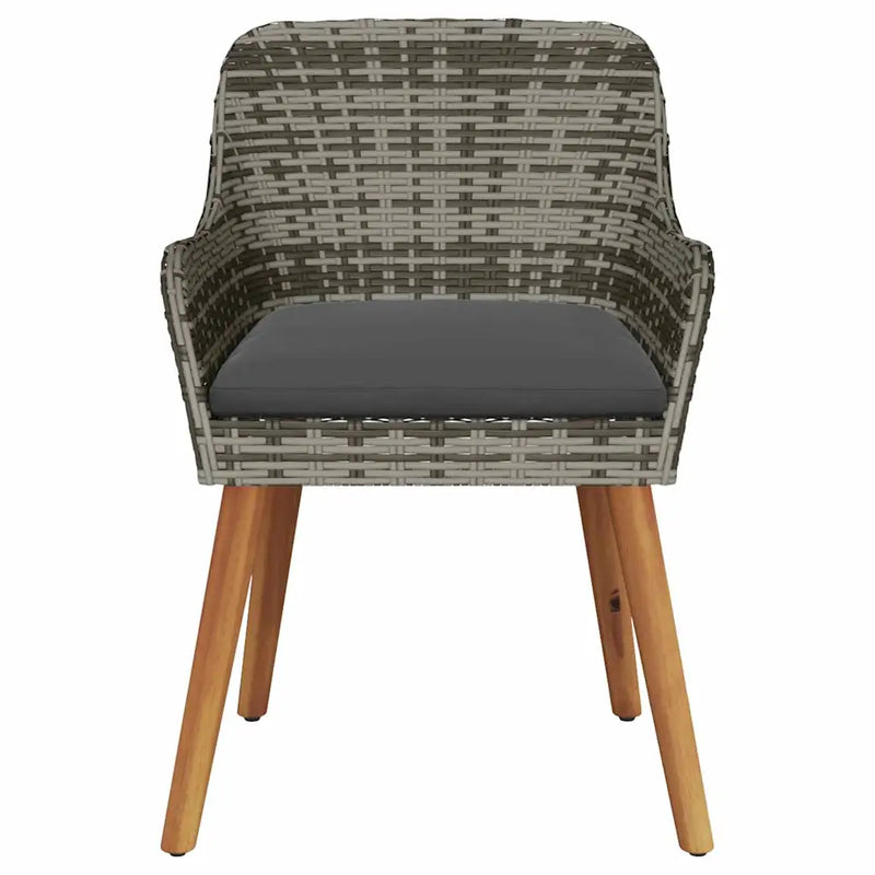 Garden Chair 2 pcs Grey 62.5 x 55 x 82 cm Poly Rattan
