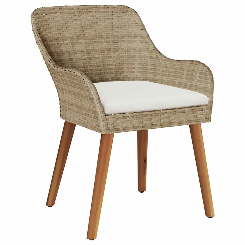 Garden Chair 2 pcs Beige 62.5 x 55 x 82 cm Poly Rattan