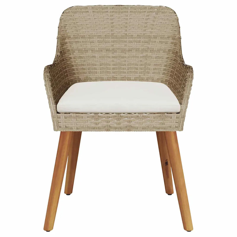 Garden Chair 2 pcs Beige 62.5 x 55 x 82 cm Poly Rattan