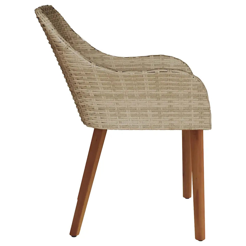 Garden Chair 2 pcs Beige 62.5 x 55 x 82 cm Poly Rattan