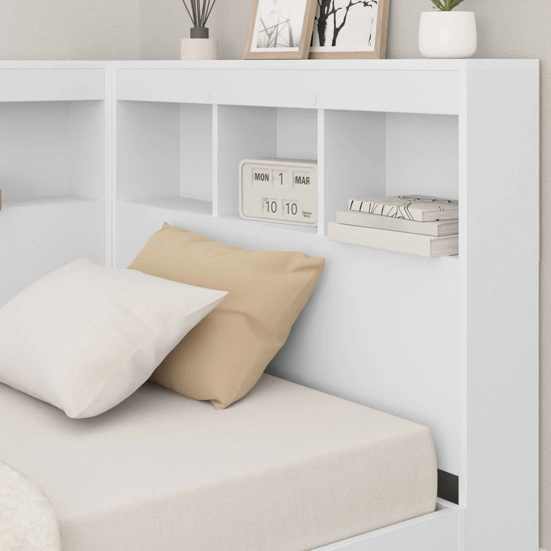 Storage Headboard White 90 cm Engineered Wood