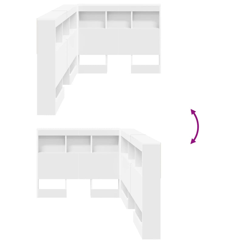 Storage Headboard White 90 cm Engineered Wood