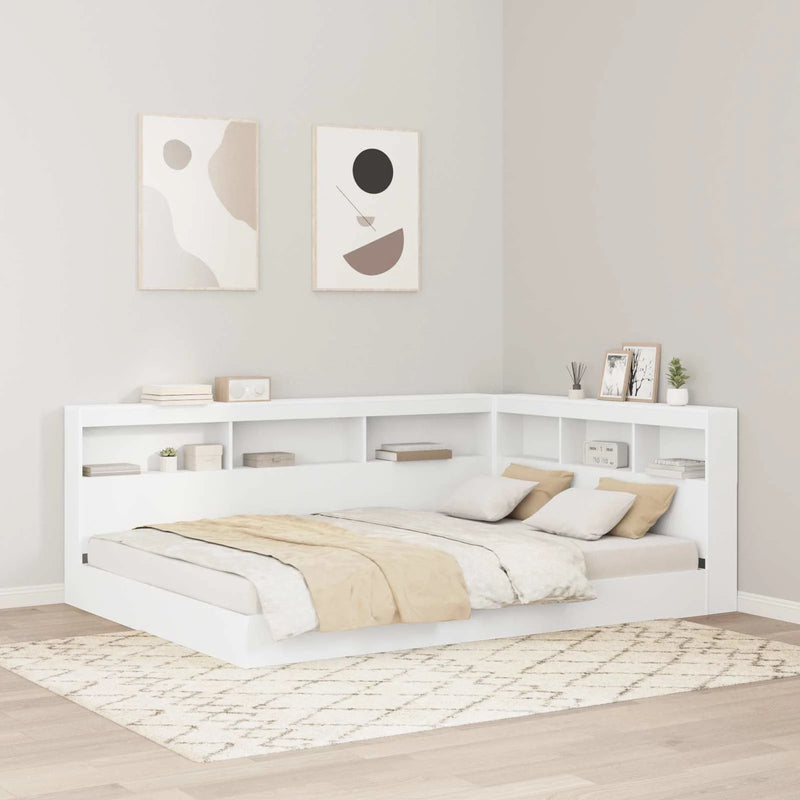 Storage Headboard White Engineered Wood